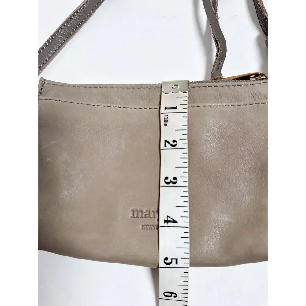 Margot New York Aiden Wallet on a String Taupe Leather Crossbody